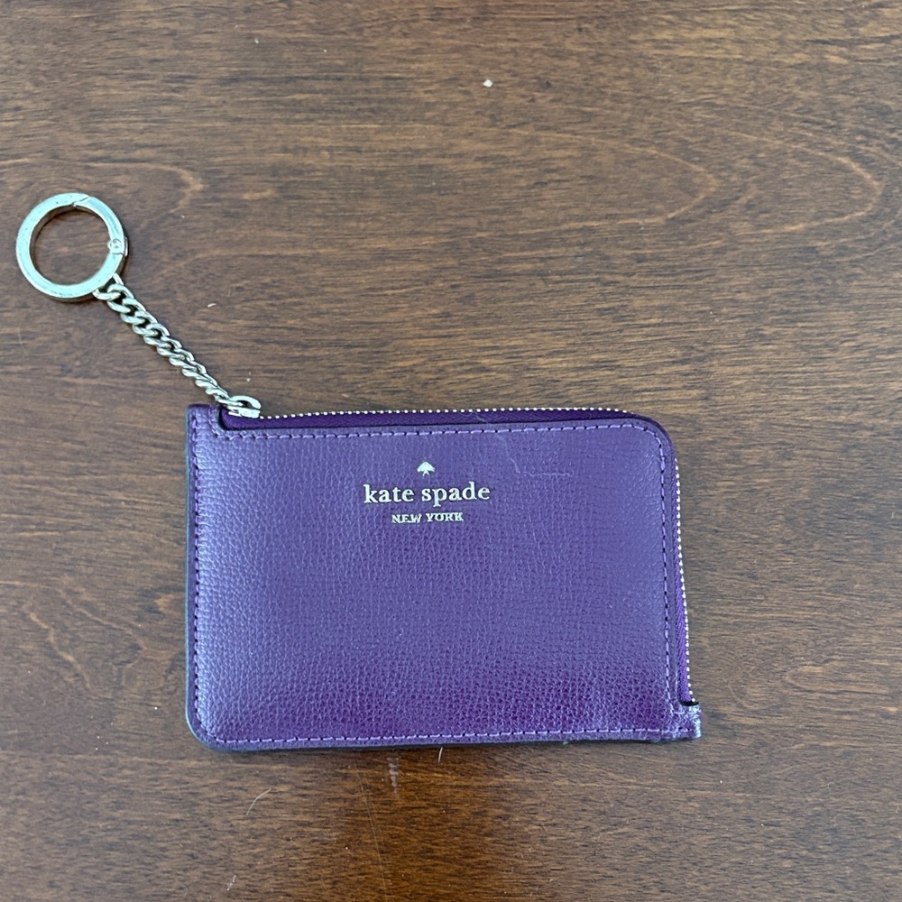 Kate Spade Purple Leather Keychain Wallet